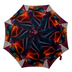 Ai Generated Swirl Splash Blaze Design Art Hook Handle Umbrellas (medium) by Ravend