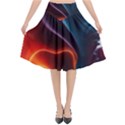 Ai Generated Swirl Splash Blaze Design Art Flared Midi Skirt View1