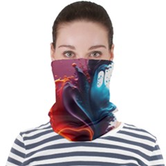 Ai Generated Swirl Splash Blaze Design Art Face Seamless Bandana (adult) by Ravend