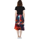 Ai Generated Swirl Splash Blaze Design Art Frill Hi Low Chiffon Skirt View2