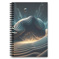 Ai Generated Swirl Space Design Fractal Light 5 5  X 8 5  Notebook by Ravend