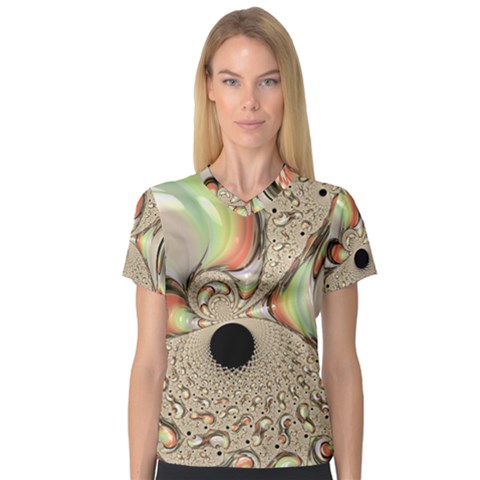 Fractal Background Pattern Texture Abstract Design Abstract V-neck Sport Mesh Tee by Ravend
