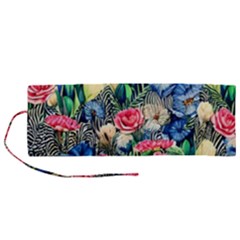 Exquisite Watercolor Flowers Roll Up Canvas Pencil Holder (m) by GardenOfOphir