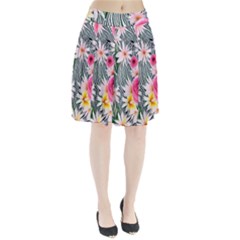 Classy And Chic Watercolor Flowers Pleated Skirt by GardenOfOphir