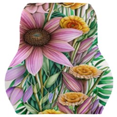 Watercolor Flowers Botanical Foliage Car Seat Back Cushion  by GardenOfOphir