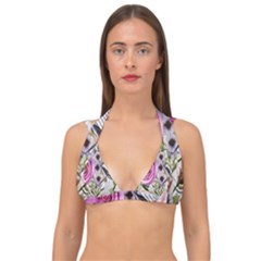 Summertime Blooms Double Strap Halter Bikini Top by GardenOfOphir
