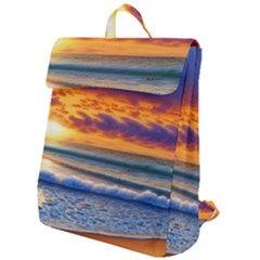 Summer Sunset Over The Ocean Flap Top Backpack by GardenOfOphir