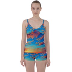 Waves Crashing On The Shore Tie Front Two Piece Tankini by GardenOfOphir