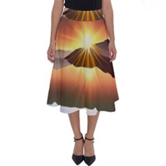 Majestic Lake Perfect Length Midi Skirt by GardenOfOphir