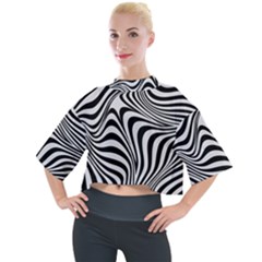 Pattern Geometric Lines Shapes Design Art Mock Neck Tee by Ravend