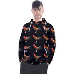 Background Pattern Chicken Fowl Cockerel Livestock Men s Pullover Hoodie by Ravend