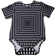 Focus Squares Optical Illusion Background Pattern Baby Short Sleeve Bodysuit by Ravend