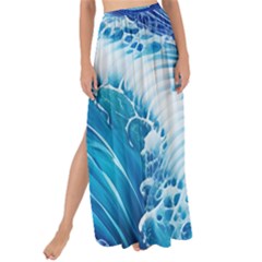 Water Waves Maxi Chiffon Tie-up Sarong by GardenOfOphir