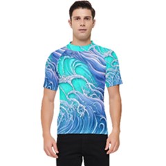 The Beauty Of Waves Men s Short Sleeve Rash Guard by GardenOfOphir