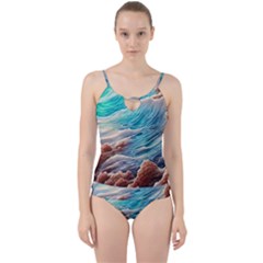 Waves Of The Ocean Cut Out Top Tankini Set