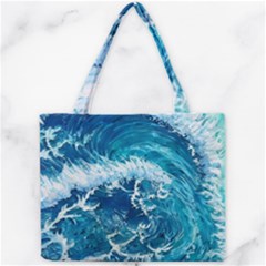 Abstract Blue Ocean Waves Iii Mini Tote Bag by GardenOfOphir