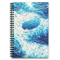 Abstract Blue Ocean Wave Ii 5 5  X 8 5  Notebook by GardenOfOphir