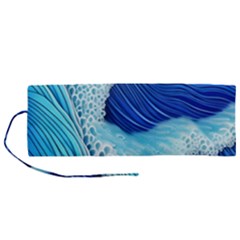 Waves Blue Ocean Roll Up Canvas Pencil Holder (m) by GardenOfOphir