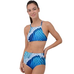 Beach Wave High Waist Tankini Set by GardenOfOphir