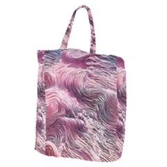 Abstract Pink Ocean Waves Giant Grocery Tote by GardenOfOphir
