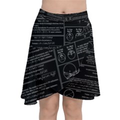Black Background With Text Overlay Mathematics Trigonometry Chiffon Wrap Front Skirt by Jancukart