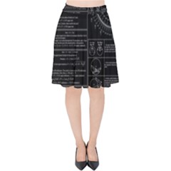 Black Background With Text Overlay Mathematics Trigonometry Velvet High Waist Skirt by Jancukart