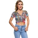 Water Droplets Short Sleeve Foldover Tee View1
