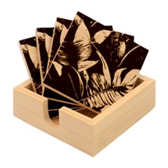 Ai Generated Leaves Tropical Palm Bamboo Coaster Set by Ravend