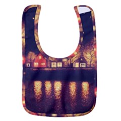 Night Houses River Bokeh Leaves Landscape Nature Baby Bib by Ravend
