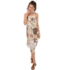 Beagel150dpi Patternbeagle8x8cm Waist Tie Cover Up Chiffon Dress by coretdikit
