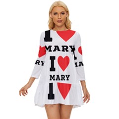 I Love Mary Long Sleeve Babydoll Dress by ilovewhateva
