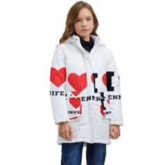 I Love Jennifer  Kid s Hooded Longline Puffer Jacket by ilovewhateva