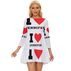 I Love Jennifer  Long Sleeve Babydoll Dress by ilovewhateva