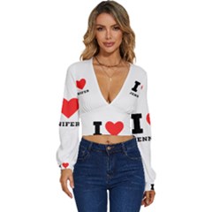 I Love Jennifer  Long Sleeve Deep-v Velour Top by ilovewhateva