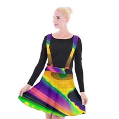 Jupiter Clouds Dan Mumford Stars Yellow Planets Suspender Skater Skirt by Ravend