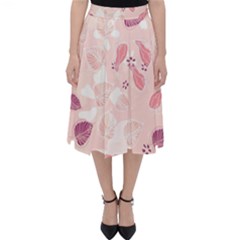 Leaves Foliage Boho Art Boho Style Pastel Nature Classic Midi Skirt by Ravend