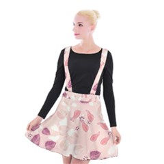 Leaves Foliage Boho Art Boho Style Pastel Nature Suspender Skater Skirt by Ravend