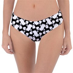 Playful Pups Black And White Pattern Reversible Classic Bikini Bottoms by dflcprintsclothing