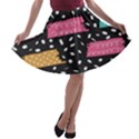 Arts Pattern Design Wallpaper Background Print A-line Skater Skirt View1