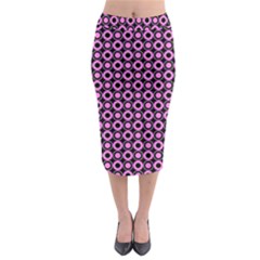 Pink Donuts Pink Filling On Black Midi Pencil Skirt by Mazipoodles