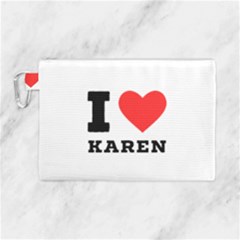 I Love Karen Canvas Cosmetic Bag (large) by ilovewhateva
