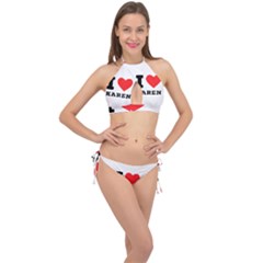 I Love Karen Cross Front Halter Bikini Set by ilovewhateva