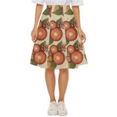 Flowers Leaves Pattern Flora Botany Drawing Art Classic Short Skirt by Ravend