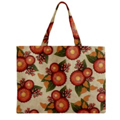 Flowers Leaves Pattern Flora Botany Drawing Art Zipper Mini Tote Bag by Ravend