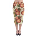 Flowers Leaves Pattern Flora Botany Drawing Art Midi Pencil Skirt View1