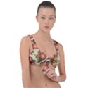 Flowers Leaves Pattern Flora Botany Drawing Art Front Tie Bikini Top View1