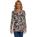 Mystic Geometry Abstract Print Long Sleeve Drawstring Hooded Top View1