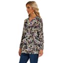 Mystic Geometry Abstract Print Long Sleeve Drawstring Hooded Top View2