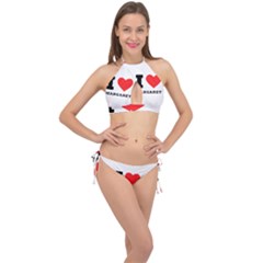 I Love Margaret Cross Front Halter Bikini Set by ilovewhateva