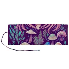 Fairy Mushroom Illustration Design Roll Up Canvas Pencil Holder (m) by GardenOfOphir